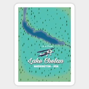 Lake Chelan Washington USA map Sticker